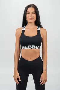 Nebbia Medium-Support Criss Cross Sports Bra Iconic Black S Fitness bielizeň