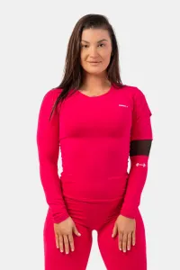 Nebbia Long Sleeve Smart Pocket Sporty Top Pink M Fitness tričko