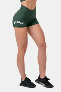 Nebbia Classic Hero High-Waist Shorts Dark Green S Fitness nohavice