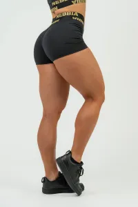 Nebbia Compression High Waist Shorts INTENSE Leg Day Black/Gold XS Fitness nohavice