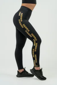 Nebbia Classic High Waist Leggings INTENSE Iconic Black/Gold L Fitness nohavice