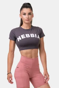 Nebbia Short Sleeve Sporty Crop Top Marron M Fitness tričko