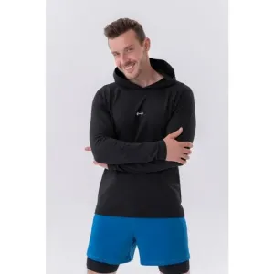 Nebbia Long-Sleeve T-shirt with a Hoodie Black XL Fitness tričko