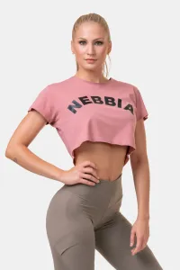 Nebbia Loose Fit Sporty Crop Top Old Rose L Fitness tričko