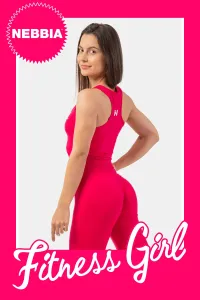 Nebbia Sporty Slim-Fit Crop Tank Top Pink L Fitness tričko