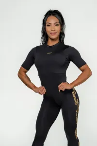 Nebbia Workout Jumpsuit INTENSE Focus Black/Gold M Fitness nohavice
