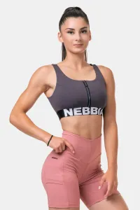 Nebbia Smart Zip Front Sports Bra Marron M Fitness bielizeň