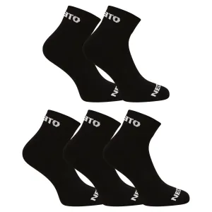 Súprava piatich párov ponožiek v čiernej farbe Nedeto