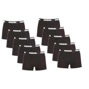 10PACK Men's Boxer Shorts Nedeto Rebel Black #8359093