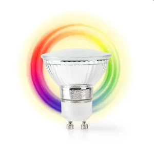 SMART LED žiarovka Nedis WIFILC10CRGU10, GU10, farebná/biela