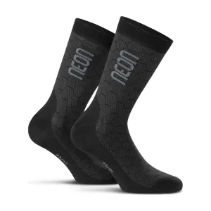 NEON Cyklistické ponožky klasické - NEON 3D - čierna/šedá