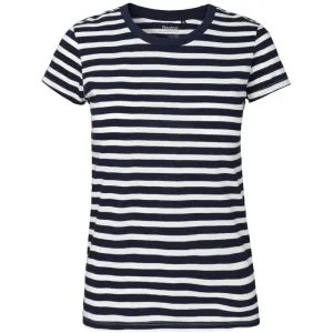 Neutral Dámske tričko Fit z organickej Fairtrade bavlny - Biela / tmavomodrá | L