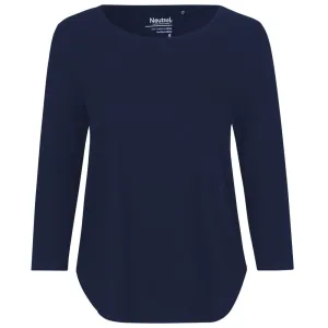 Neutral Dámske tričko s 3/4 rukávmi z organickej Fairtrade bavlny - Námornícka modrá | XS