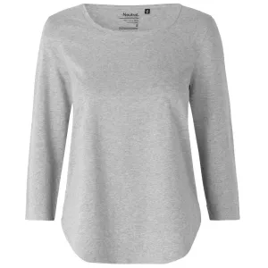 Neutral Dámske tričko s 3/4 rukávmi z organickej Fairtrade bavlny - Športovo šedá | L