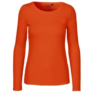 Neutral Dámske tričko s dlhým rukávom z organickej Fairtrade bavlny - Oranžová | XS