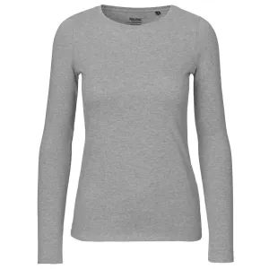 Neutral Dámske tričko s dlhým rukávom z organickej Fairtrade bavlny - Športovo šedá | XS