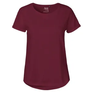 Neutral Dámske tričko s ohrnutými rukávmi z organickej Fairtrade bavlny - Bordeaux | L