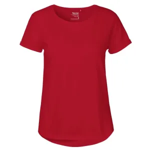 Neutral Dámske tričko s ohrnutými rukávmi z organickej Fairtrade bavlny - Červená | XL