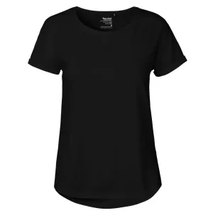 Neutral Dámske tričko s ohrnutými rukávmi z organickej Fairtrade bavlny - Čierna | S