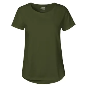 Neutral Dámske tričko s ohrnutými rukávmi z organickej Fairtrade bavlny - Military | XL