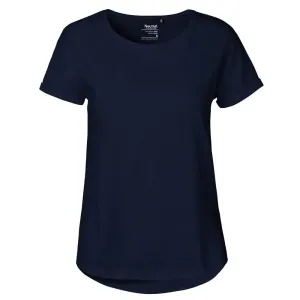 Neutral Dámske tričko s ohrnutými rukávmi z organickej Fairtrade bavlny - Námornícka modrá | L