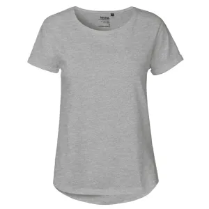 Neutral Dámske tričko s ohrnutými rukávmi z organickej Fairtrade bavlny - Športovo šedá | XL