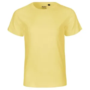 Neutral Detské tričko s krátkym rukávom z organickej Fairtrade bavlny - Dusty yellow | 128/134