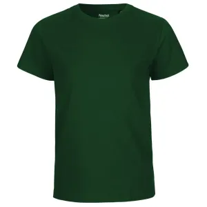 Neutral Detské tričko s krátkym rukávom z organickej Fairtrade bavlny - Fľaškovo zelená | 152/158