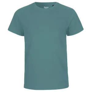 Neutral Detské tričko s krátkym rukávom z organickej Fairtrade bavlny - Teal | 104/110 #5324513