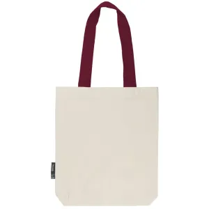 Neutral Nákupná taška s farebnými uškami z organickej Fairtrade bavlny - Prírodná / bordeaux