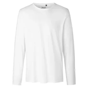 Neutral Pánske tričko s dlhým rukávom z organickej Fairtrade bavlny - Biela | XL