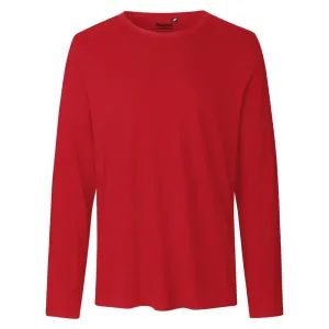 Neutral Pánske tričko s dlhým rukávom z organickej Fairtrade bavlny - Červená | S