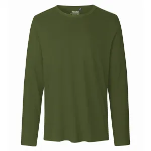 Neutral Pánske tričko s dlhým rukávom z organickej Fairtrade bavlny - Military | XL