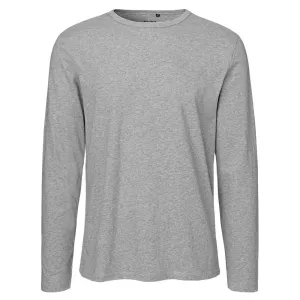 Neutral Pánske tričko s dlhým rukávom z organickej Fairtrade bavlny - Športovo šedá | S