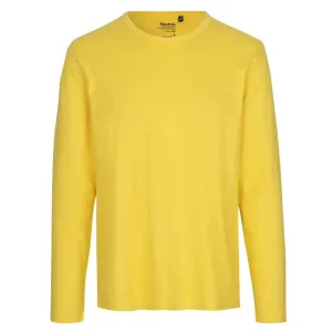 Neutral Pánske tričko s dlhým rukávom z organickej Fairtrade bavlny - Žltá | XL