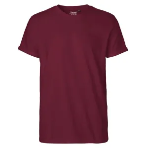 Neutral Pánske tričko s ohrnutými rukávmi z organickej Fairtrade bavlny - Bordeaux | L