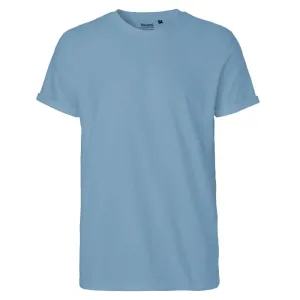 Neutral Pánske tričko s ohrnutými rukávmi z organickej Fairtrade bavlny - Dusty indigo | S #5324619