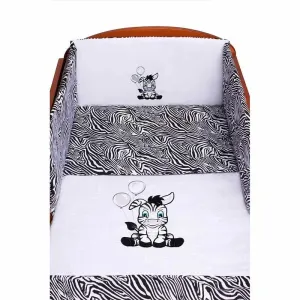 NEW BABY - 3-dielne posteľné obliečky Zebra 90/120 bielo-čierne