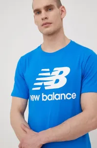 Bavlnené tričko New Balance MT01575SBU s potlačou