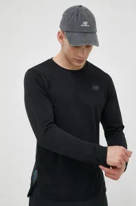 Bežecké tričko s dlhým rukávom New Balance Q Speed čierna farba, jednofarebné