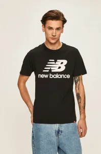 New Balance Mens Essentials Stacked Logo Tee Black S