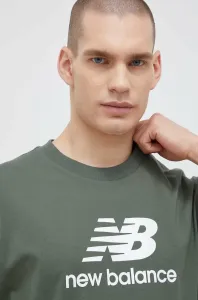 Bavlnené tričko New Balance MT31541DON-DON, zelená farba, vzorované #6217261