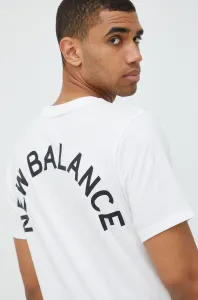 Tričko New Balance pánske, biela farba, s potlačou #285491