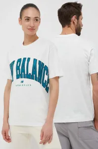 Bavlnené tričko New Balance UT31551SAH šedá farba, s potlačou #8617676