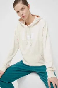 Mikina New Balance dámska, béžová farba, s kapucňou, s potlačou #8464366