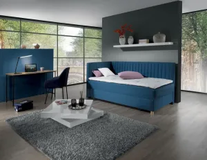 New Design  Čalúnená posteľ NOVO s čelami | ľavá s topperom Extra Rozmer.: 80 x 200 cm