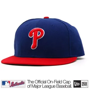 New Era Authentic Philadelphia Phillies Home Alternate Cap Red Blue - Size:7 1/2