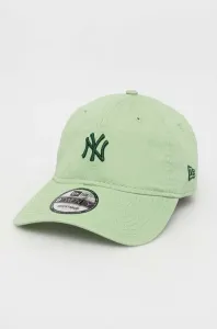 Bavlnená šiltovka New Era zelená farba, s nášivkou, NEW YORK YANKEES