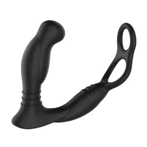 Nexus Simul8 - Nabíjací vibračný krúžok na penis s análnym dildom (čierny)