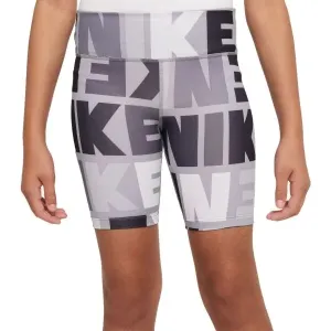 Nike DF ONE BKE SHRT LOGO PRNT Dievčenské elastické šortky, sivá, veľkosť #6276624